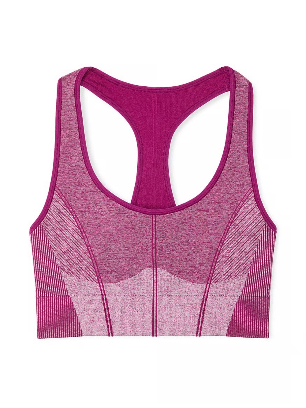 VICTORIA’S SECRET Seamless Marl Longline Sports Bra - Magenta Pink